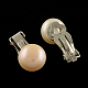 Halb runden natürlichen Perlen Ohrclips EJEW-R106-04-3
