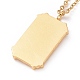 Ion Plating(IP) 304 Stainless Steel Rectangle with Sun Pendant Necklace for Women NJEW-E014-12G-4