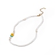 Collar hecho a mano con cuentas de perlas y flores de vidrio millefiori para mujer NJEW-TA00039-1