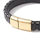 Bracelets de cordon en cuir BJEW-E352-11C-G-2