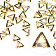合金ラインストーンネイルパーツ  模造パールと  三角形  ゴールドカラー  8x7mm、約10個/袋 MRMJ-T003-156-1