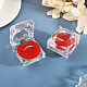 Boîtes de rangement pour bagues en acrylique à diamant carré CON-WH0095-51-5