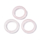 Anillo de banda lisa de cuarzo rosa natural RJEW-P044-01B-03-1