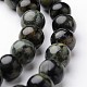 Chapelets de perles rondes en jaspe kambaba naturel G-J346-29-6mm-1