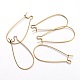 Brass Hoop Earrings Findings Kidney Ear Wires EC221-5NFAB-1