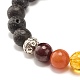 Natural Lava Rock Round Beads Stretch Bracelet BJEW-JB07460-6