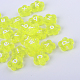 Perles de lettre de trou horizontal de fleur acrylique transparente TACR-Q101-02E-1