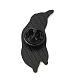 エンドウ豆のさやと猫のエナメルピン  バックパックの服のための電気泳動黒メッキ合金バッジ  グリーン  36.5x16x1.5mm JEWB-A014-03E-2