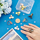 UNICRAFTALE DIY Cuff Ring Making Kit Size 10 1/2 Open Cuff Ring Bezel Tray Brass Finger Ring Base 6 Colors Cabochon Ring Bases with Glass Cabochons Domes Set for Ring Making DIY-UN0004-12B-2