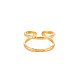 Ионное покрытие (ip) 304 двойная линия из нержавеющей стали с открытым манжетным кольцом для женщин X-RJEW-S405-200G-1