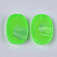 樹脂ビーズ  シェルチップ付き  片穴  オーバル  芝生の緑  30x21x6mm  半分穴：1.2mm X-CRES-T014-15H-2