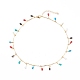 Halsketten mit Messingperlen und 304 Halskettensets mit Tropfenanhänger aus Edelstahl NJEW-JN03335-01-5