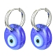Pendientes de aro colgantes de mal de ojo de murano azul EJEW-JE05276-01-1