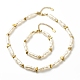 Collier bracelet perles imitation abs & hématite synthétique SJEW-JS01240-1