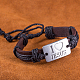 Unisex pulseras de cordón de cuero de moda BJEW-BB15607-D-9