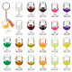 Olycraft 22 pièces 11 couleurs mini breloque gobelet à vin en résine trou de 2.5mm pendentifs tasse à vin en résine multicolore pendentifs en résine transparente pour maison de poupée mini décorations de cuisine fabrication de bijoux RESI-OC0001-61-1