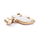 Vacuum Plating 304 Stainless Steel with Natural White Shell Pendants STAS-A053-26G-3