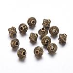 Tibetan Style Alloy Spacer Beads, Cadmium Free & Nickel Free & Lead Free, Antique Bronze, 5.4x6.3mm, Hole: 1mm