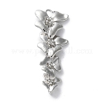 Dijes de conector de latón, Sin cadmio y níque y plomo, Cuatro enlaces de flores, Platino, 31x15x4mm, agujero: 2x3mm y 1 mm