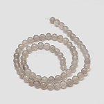 Natürliche Achat Perlen Stränge, Runde, gainsboro, 6 mm, Bohrung: 1 mm, ca. 62 Stk. / Strang, 14.8 Zoll