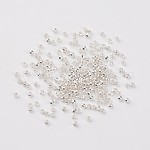 Messing Crimpperlen, Rondell, Silbern Silberfarbig, ca. 2 mm Durchmesser, 1.2 mm lang, Bohrung: 1.2 mm