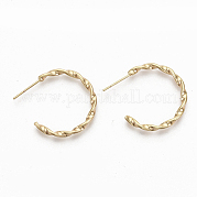 Semicircular Brass Stud Earrings KK-Q762-015G-NF