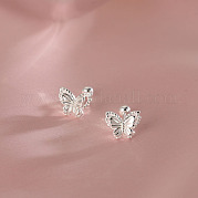 999 изящные серебряные серьги-гвоздики в форме бабочек PH5259