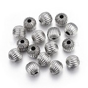 Рифленые бусины из нержавеющей стали марки 304 STAS-P218-24-8mm