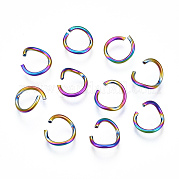 Ion Plating(IP) Rainbow Color 304 Stainless Steel Open Jump Rings STAS-N098-062A-01