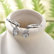 Серьги-кольца из нержавеющей стали 304 с микропаве из кубического циркония STAS-R004-04P-02