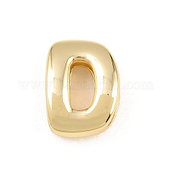 Perles en laiton, Plaqué longue durée, crémaillère plaquage, sans plomb et sans cadmium, véritable 18k plaqué or, lettre d, 14x10x5.5mm, Trou: 11x3mm