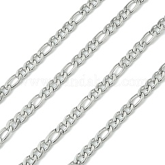Cadenas Figaro de acero inoxidable 304 resistentes al deslustre, facetados, sin soldar, color acero inoxidable, 4~6x3mm