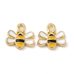 Legierung Emaille Anhänger / charms, Bienen Charme, golden, 10x10.5x2 mm, Bohrung: 1.4 mm