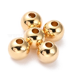 Messing Perlen, cadmiumfrei und bleifrei, langlebig plattiert, Runde, echtes 24k vergoldet, 4 mm, Bohrung: 1.2 mm