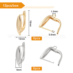 2 paio di orecchini a cerchio in ottone colorati con chiusura a scatto&nbsp;KK-BC0002-33