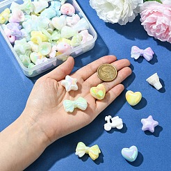 60 pièces 6 styles de perles acryliques plaquées uv&nbsp;MACR-YW0003-71
