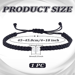 1 bracelet tressé en nylon réglable pour femmes et hommes&nbsp;BJEW-LP0001-34G-P