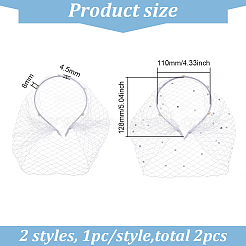 2 stücke 2 stile braut strass perle mesh schleier tuch haar bands&nbsp;MRMJ-FG0001-16A