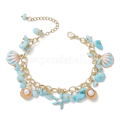 Armbänder aus natürlichen weißen Jadesplittern&nbsp;BJEW-JB13155-01