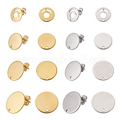 32 stücke 8 stile 201 edelstahl stud ohrring Zubehörse&nbsp;STAS-TA0001-93