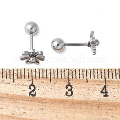 Pendientes de botón de acero inoxidable 304&nbsp;EJEW-E603-01A-P