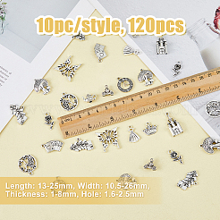 120 pz 12 ciondoli in lega di stile tibetano&nbsp;TIBEP-DC0001-23