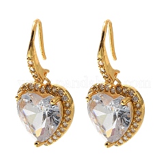 Ottone zirconi orecchini pendenti&nbsp;EJEW-M048-06G