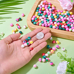 180 Stück handgefertigte Polymer-Tonperlen in 9 Farben mit Obstmotiv&nbsp;CLAY-TA0001-94