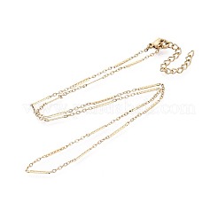 Halsketten aus gemischtem Edelstahl 304 für Damen&nbsp;NJEW-N062-02G