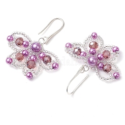 Orecchini pendenti in ottone a farfalla&nbsp;EJEW-MZ00265-02