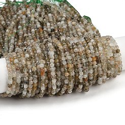 Verde naturale quarzo rutilato fili di perline&nbsp;G-RM2025-C38-C