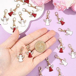 10 pendentif décoratif en alliage émaillé de Noël&nbsp;HJEW-YW00277-01