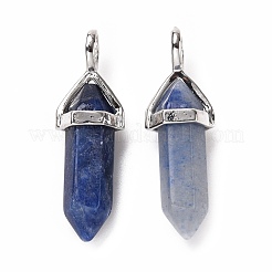Gefärbte und erhitzte natürliche blaue Aventurin-Spitzanhänger&nbsp;G-K329-62P
