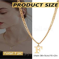 1 pz 304 collane con ciondolo a forma di lettera in acciaio inossidabile&nbsp;NJEW-LP0001-33F-G